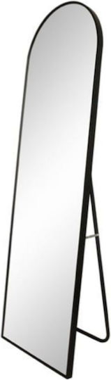 Gewölbter Boden- oder Standspiegel mit Schwarzem Aluminiumrahmen 148x45cm