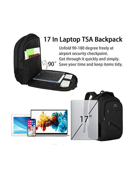 Matein Backpack Αδιάβροχο 30lt Μαύρο Matein Backpack Αδιάβροχο 30lt Μαύρο