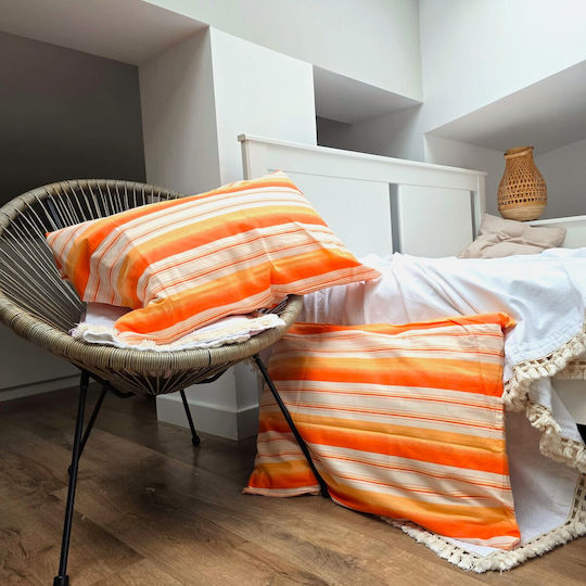 Kotonia Home Pillowcase Set with Envelope Cover Orange 50x80cm.