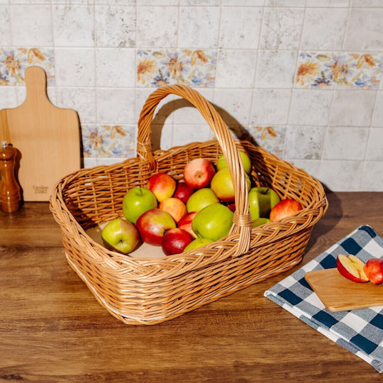 Creative Decorative Basket Wicker with Handles Beige 55x42cm