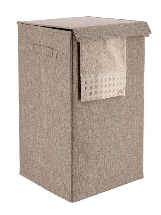 Atmosphera Wäschekorb Stoff mit Deckel 35x35x60cm Braune