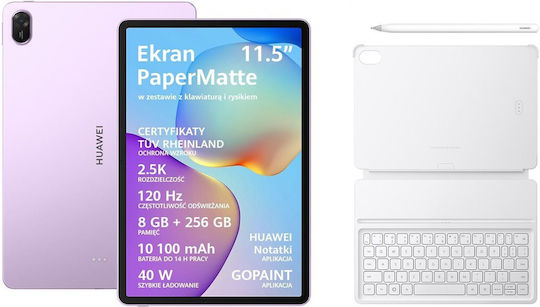 Huawei MatePad PaperMatte Edition 11.5Инчове Таблет (8GB/256GB/Американска клавиатура) Лилав