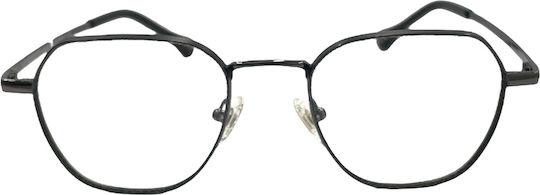 Alexander Wintsch Aw20232 C1 Unisex Metal Prescription Eyeglass Frames Polygonal Black Matte Gun Metal Details