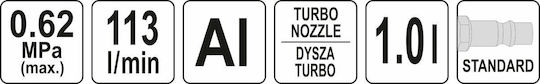 Yato YT-23641 Πιστόλι Πλυσίματος Νερού Αέρος 6,2bar 1lt