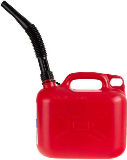Geko Double Position Fuel Can Plastic with Extension Tube 5lt Red