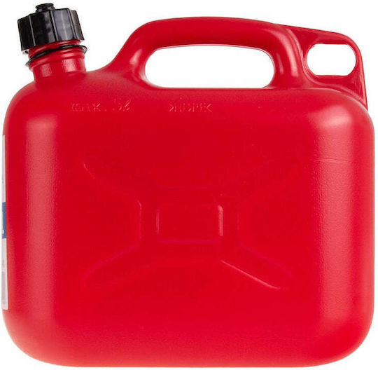 Geko Double Position Fuel Can Plastic with Extension Tube 5lt Red