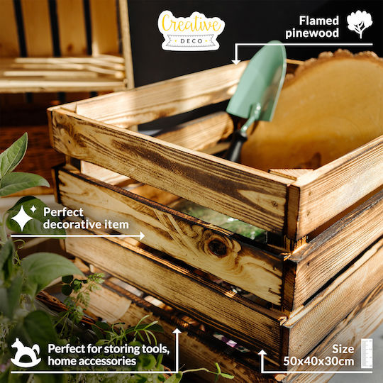 Creative Decorațiune Ladă de Grădină Lemn 50bucx40bucx30buc JAN-CD-SKRZYNKA-OPALANA-50x40x30