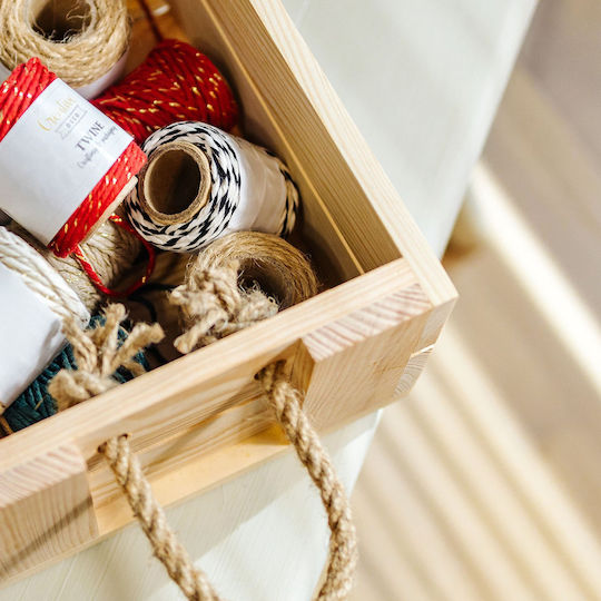 Creative Deco Wooden Chest Natural 42 X 29 X 16 Cm Jute Rope Handle Natural Box Creative Deco Wooden Chest Natural 42 X 29 X 16 Cm Jute Rope Handle Natural Box