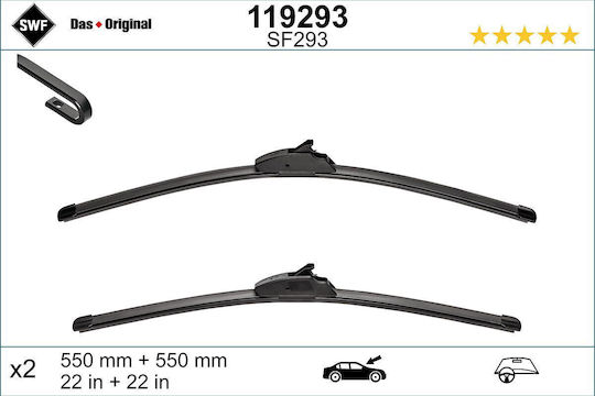 SWF VisioFlex Set Frontscheibenwischer 550mm/500mm Universell