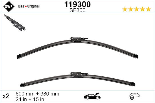 SWF Front Car Wiper Set 580mm/530mm for Hyundai i20 Nissan Qashqai for Hyundai / Nissan