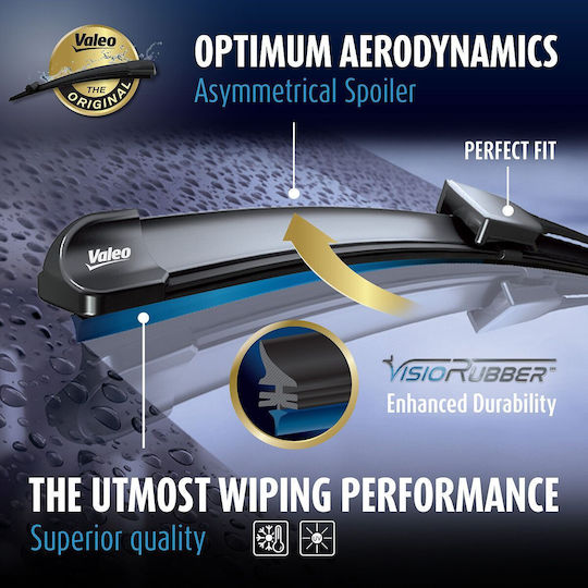 Valeo Jointless Windshield Wiper Blade Spoiler 2pcs Silencio Xtrm 600/500mm Audi A5 Bmw X5 X6 Ford Mustang Renault Twingo Vw Tiguan