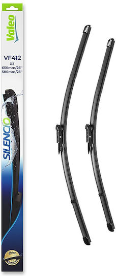 Valeo Silencio X.trm x2 Front Set Car Wiper Blades 650mm 580mm for Renault Clio