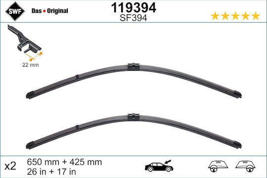 SWF VisioFlex Front Set Car Wiper Blades 650mm/425mm Universal