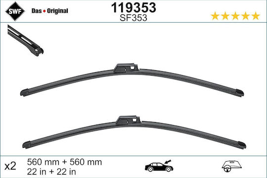 SWF VisioFlex Set Frontal Lamele Ștergătoare Auto 560mm Universal