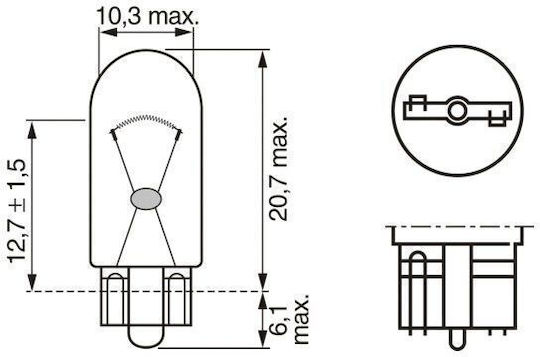Bosch Λάμπα Αυτοκινήτου T10 Αλογόνου 12V 5W
