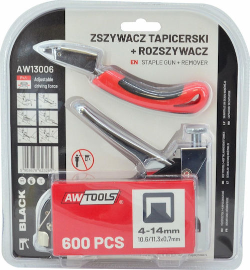 Awtools Tacker 4-14mm Schwarzes Metall + Enttacker