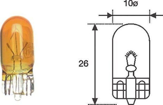 Lucas W5w/12v Bulb Without Socket Yellow