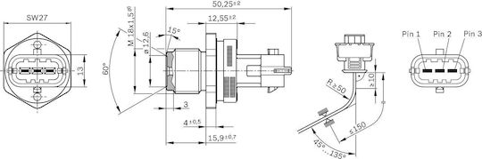 Bosch Fuel Pressure Sensor Car Engine Sensor