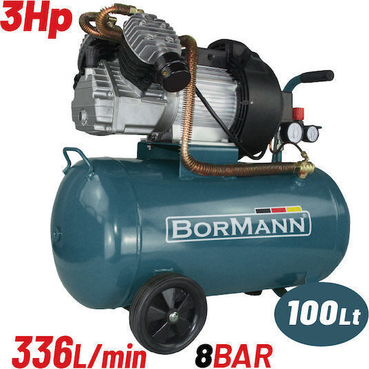 Bormann BAT5015 Einphasig Luftkompressor mit Leistung 3hp und Lufttank 100Es 053323