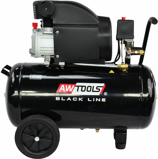 AWTools Compressor Еднофазен Въздушен компресор 93дБ с Мощност 2к.с и Резервоар 50лт