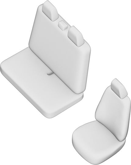 Set Umbrella Seat Covers Ford Transit 2+1 2009-2011