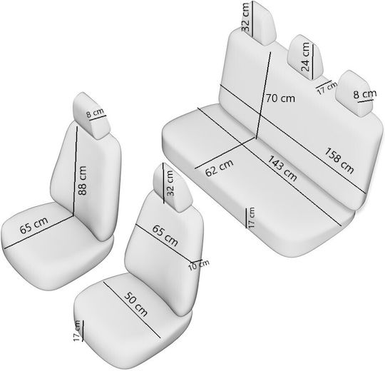 Umbrella Set Autositzlehnen Schwarz