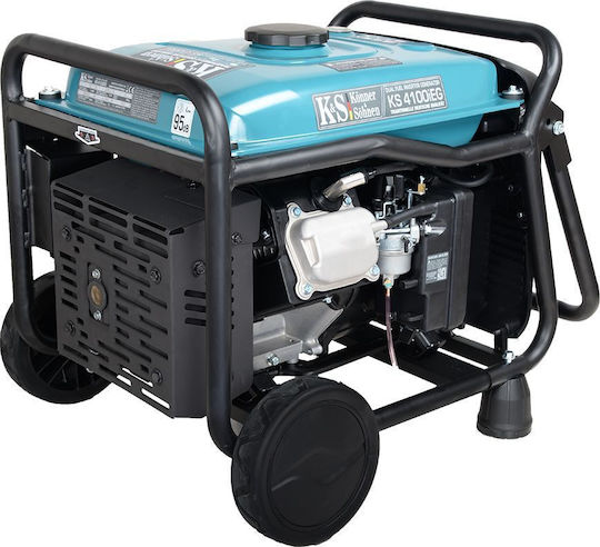 Könner & Söhnen Γεννήτρια Inverter Βενζίνης Τετράχρονη με Χειροκίνητη - Ηλεκτρική Μίζα, Ρόδες και Μέγιστη Ισχύ 5kVA