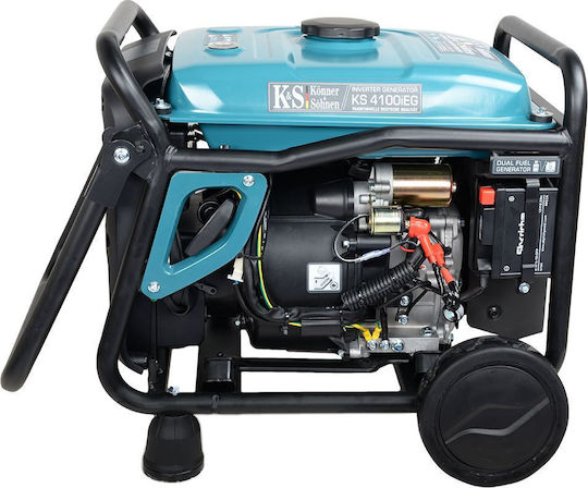 Könner & Söhnen Γεννήτρια Inverter Βενζίνης Τετράχρονη με Χειροκίνητη - Ηλεκτρική Μίζα, Ρόδες και Μέγιστη Ισχύ 5kVA