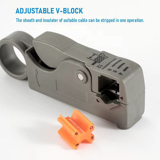 Xtendlan Coaxial Cable Stripper 3 Blades RG-58 59 62 Stripping Distances 4mm 8mm