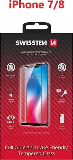 Swissten Full Face Tempered Glass Apple Iphone 7 8 White