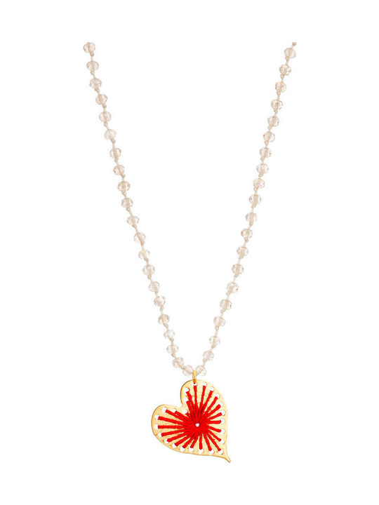 Halskette Rosenkranz mit Design Herz
