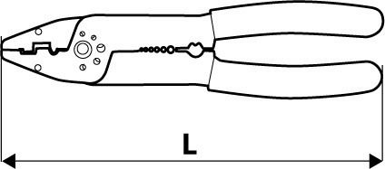 Topex Crimping Pliers for Cross-Section Range 0.5 - 6mm² with Stripper Length 230mm