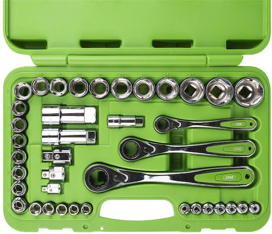 JBM Set de chei tubulare și clichet 1\2" & 1\4" & 3\4" 39buc
