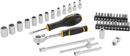 Stanley Set de chei tubulare și clichet 1\4" 42buc