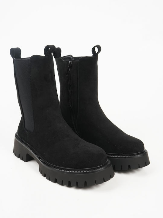 Suede Women's Ankle Boots Black