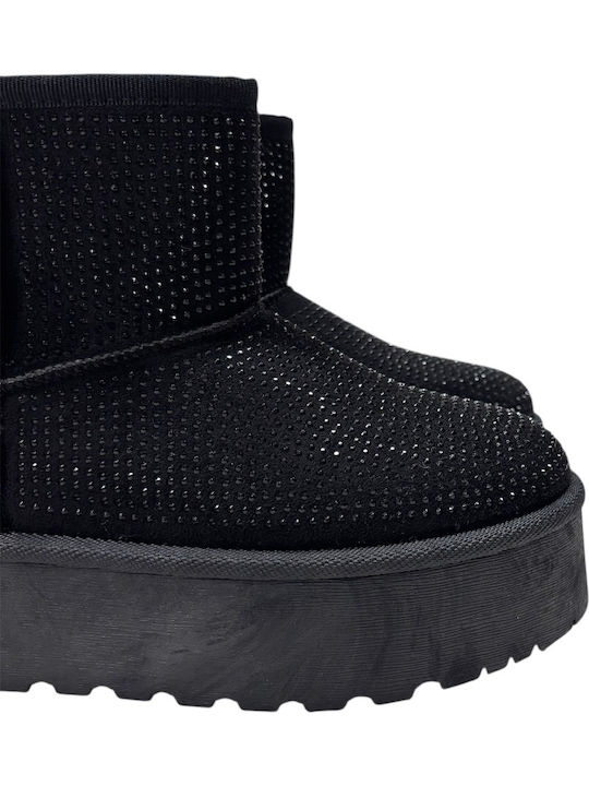 Stiefeletten Damen mit Pelz Schwarz