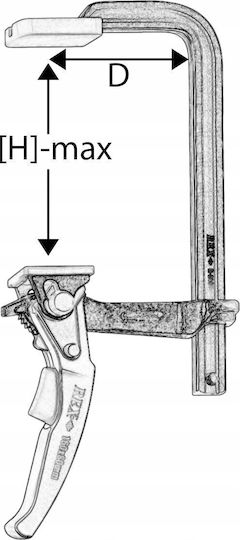 Zimmermann-Presszwinge 80x500mm Stahl geschmiedet + Ratsche