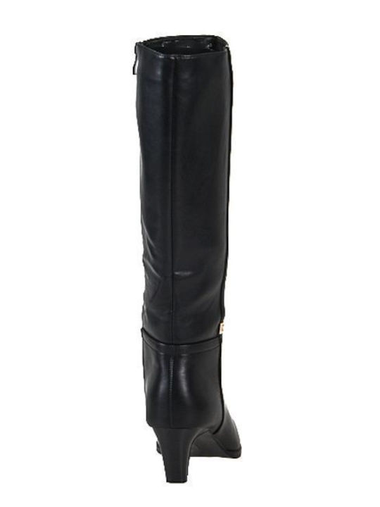 Damenstiefel mit mittlerem Absatz Schwarz
