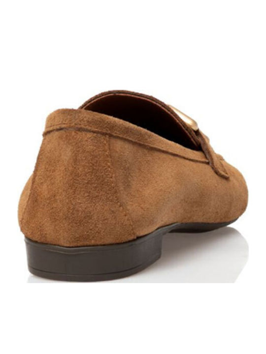 Leder Damen Mokassins in Braun Farbe
