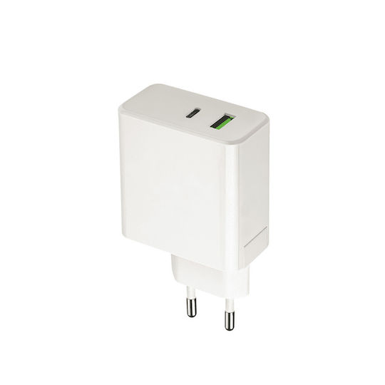 Setty Φορτιστής Χωρίς Καλώδιο με Θύρα USB-A και Θύρα USB-C 45W Power Delivery Λευκός (LSI-01)