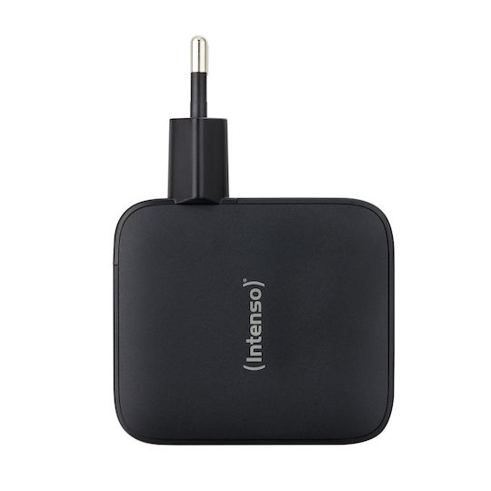 Intenso Φορτιστής GaN με Θύρα USB-A και 2 Θύρες USB-C 100W Power Delivery Μαύρος (7810010)