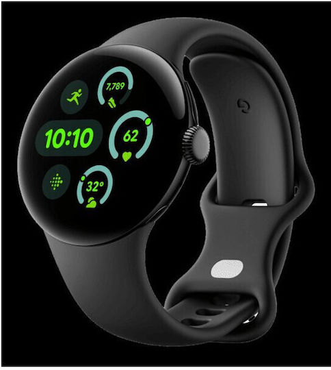 Google Pixel Watch 3 LTE Aluminium 45mm Waterproof with Heart Rate Monitor (Obsidian)
