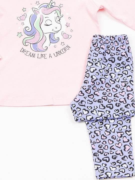 Kinder-Set mit Leggings Winter 2Stück Pink-lilac