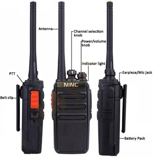 Ninc YK-22 Walkie Talkie 5W without Screen Black