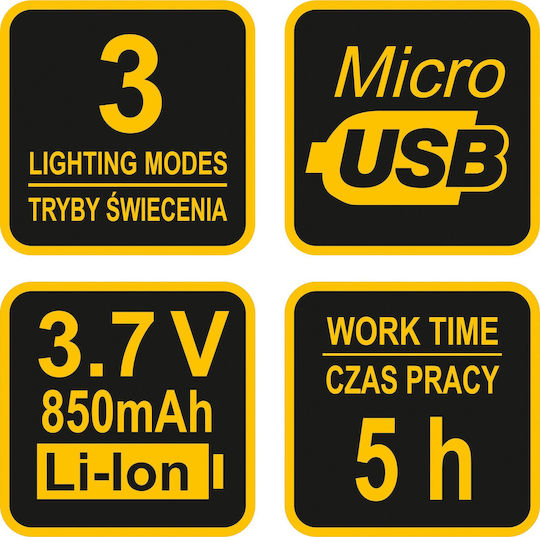 Vorel Rechargeable LED Flash Light with Maximum Brightness 130lm