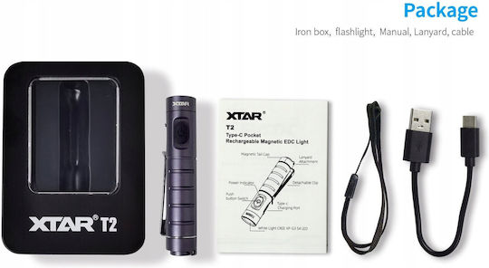 XTAR Lumină de lucru și de sit, cu baterie Lanternă LED cu Luminozitate Maximă 650lm T2