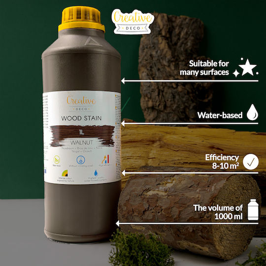 Creative Deco Water-based Lacquer Stain Walnut Color 1l Quick-drying Lacquer Non-toxic