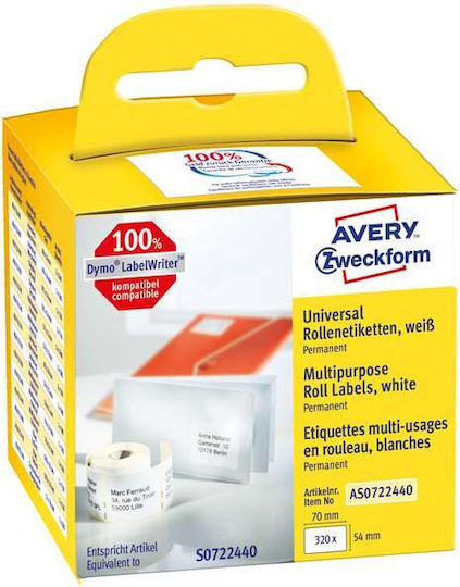 Avery Self-Adhesive Label Rolls for Label Printer 70x54mm 1pcs