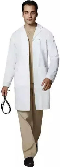 WonderWink Men's White Medical Dressing Gown Cotton and Polyester