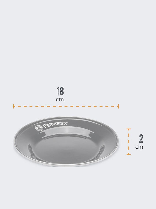Petromax Farfurie joasă Emaye Negru cu Diametru 18cm 2buc